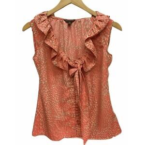 Banana Republic Dusty Peach Sleeveless Ruffle Top XS